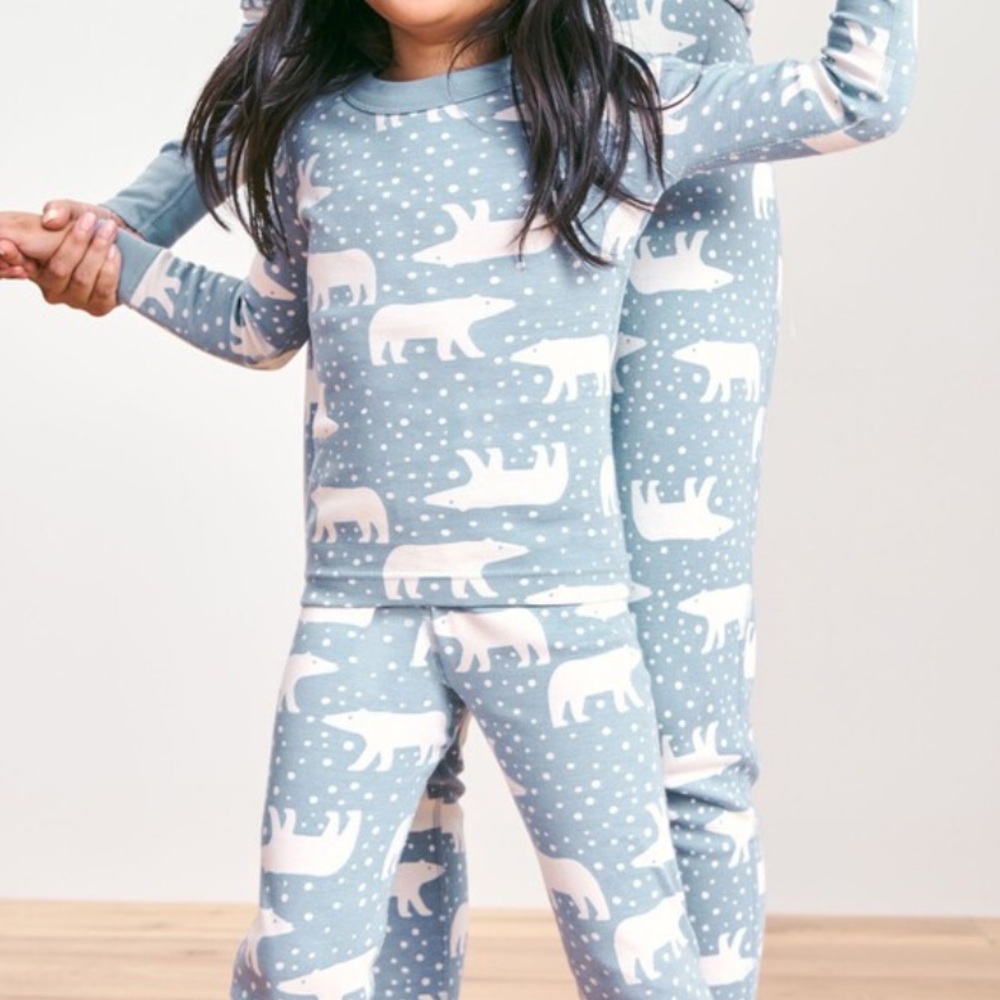 Hanna Andersson Snowy Polar Bear on North Air Pajama Top Size 4